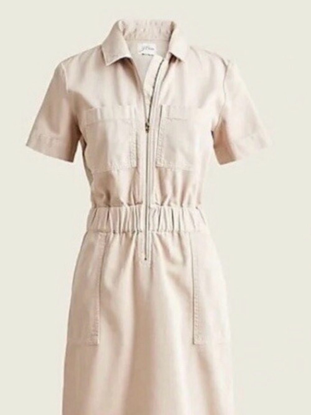 J.Crew Zip-Front Chino Dress, a popular utility-inspired shirt dress - XL